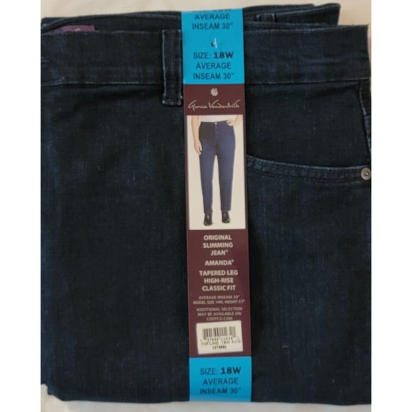 GLORIA VANDERBILT Women's Classic Amanda High Rise Tapered Jean Classic Fit 18W - Picture 3 of 8